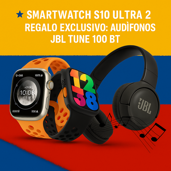 ⭐ Smartwatch S10 Ultra 2 — ¡El reloj inteligente que mereces! ⭐ 🔥 Oferta exclusiva: ¡Compra tu Smartwatch y LLÉVATE GRATIS unos Audífonos JBL Tune 100 BT! 🔥
