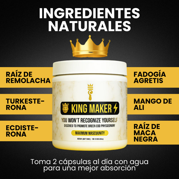 👑KING MAKER™ ORIGINAL💪Despierta tu virilidad, energía y confianza🔞POTENCIADOR DE TESTOSTERONA🔥Envío Gratis