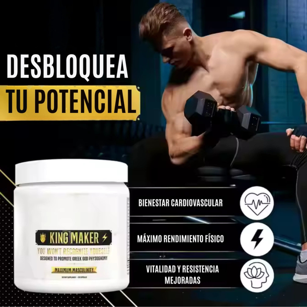 👑KING MAKER™ ORIGINAL💪Despierta tu virilidad, energía y confianza🔞POTENCIADOR DE TESTOSTERONA🔥Envío Gratis